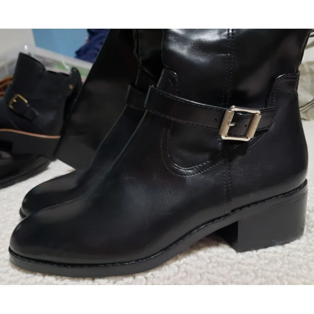 New DV Dolce Vita Women's Elyse Over-The-Knee Buckle Block Heel Boot Sz 8